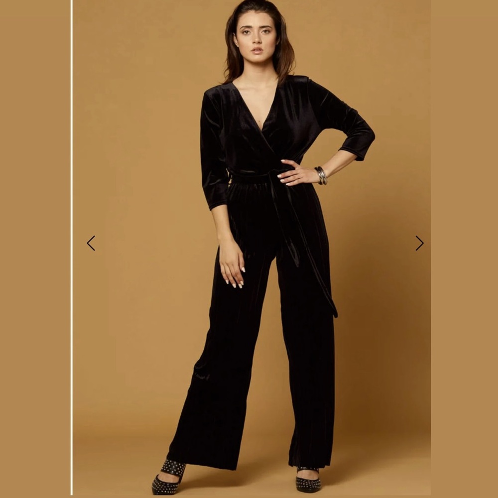 Coldwater Creek buttoned velvet jumpsuit